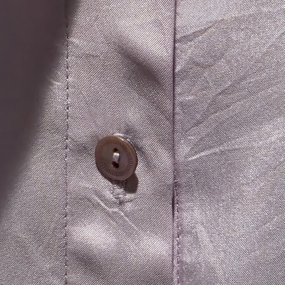 NWT Eileen Fisher Light Purple Lilac Silk Button Up Blouse Medium - Picture 5 of 7